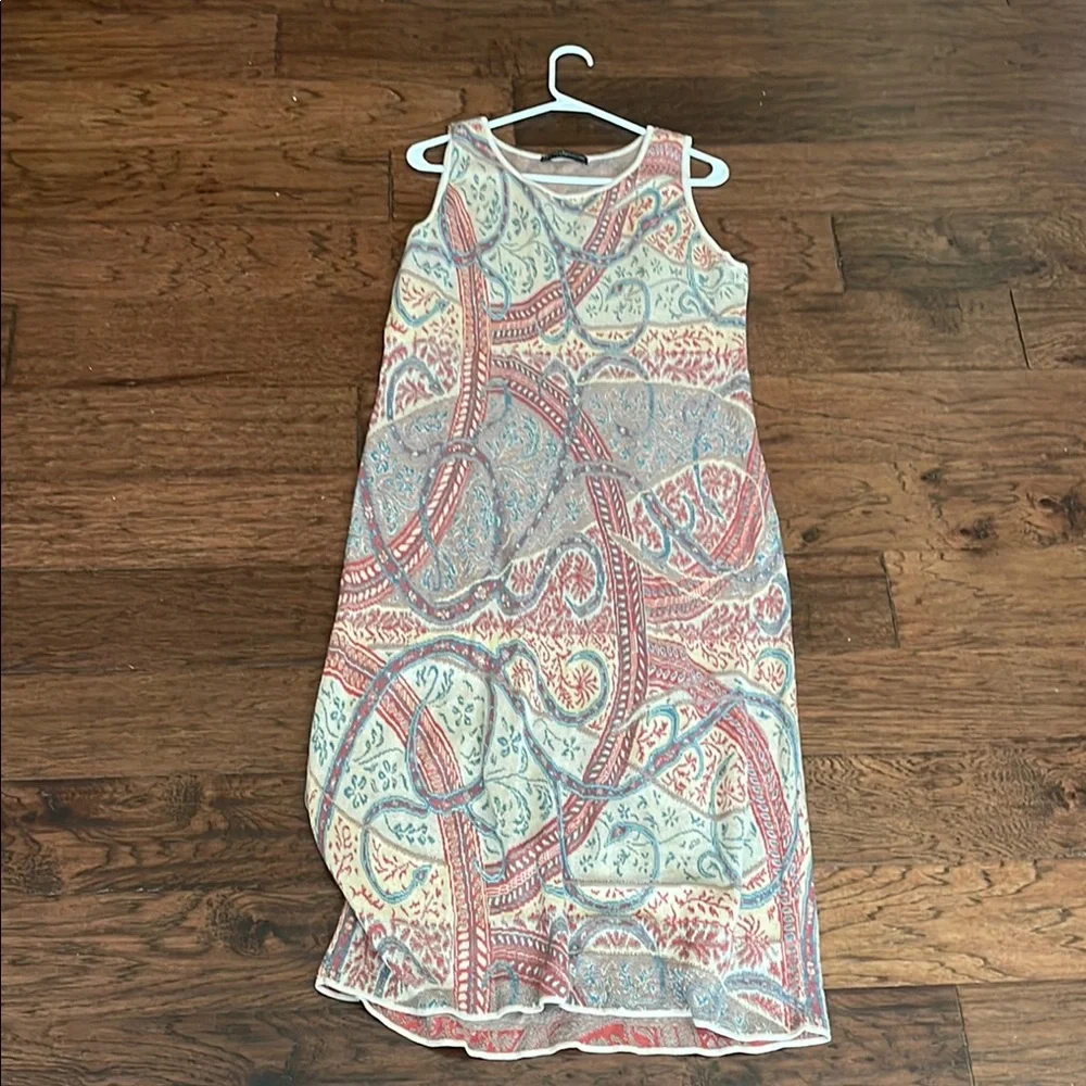 Peruvian Connection paisley jacquard %100 pima cotton slip dress - Picture 6 of 7